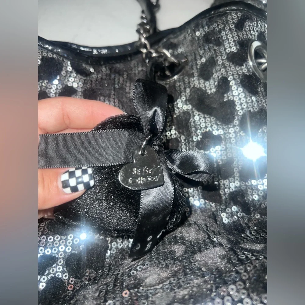 Betsey Johnson cheetah sequins tote. - Picture 3 of 8